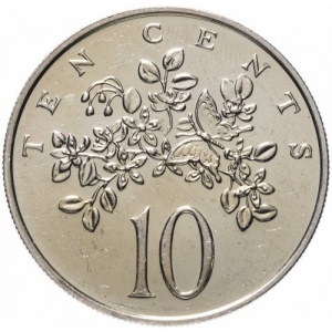 Реверс монеты Ямайка, 10 центов, 1971-1984