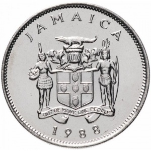 Аверс монеты Ямайка, 20 центов, 1969-1990