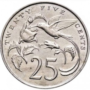 Реверс монеты Ямайка, 25 центов, 1969-1990