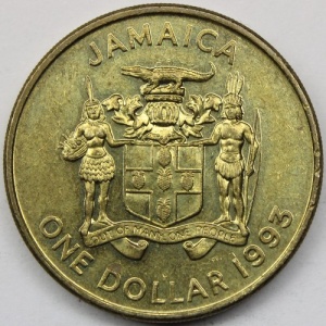 Аверс монеты Ямайка, 1 доллар, 1993-1994