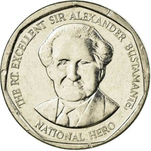 Реверс монеты Ямайка, 1 доллар, 2008-2025