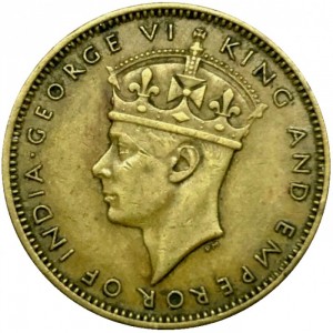 Аверс монеты Ямайка, ½ пенни, 1938-1947