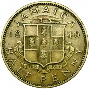 Реверс монеты Ямайка, ½ пенни, 1938-1947