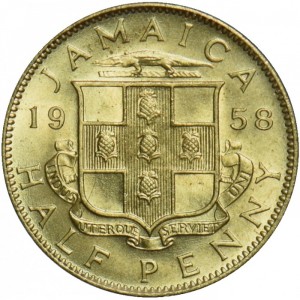 Реверс монеты Ямайка, ½ пенни, 1955-1963