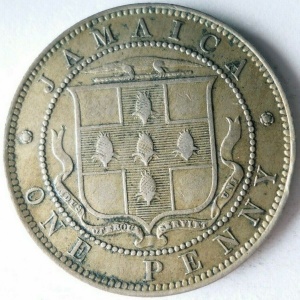 Реверс монеты Ямайка, 1 пенни, 1902-1903