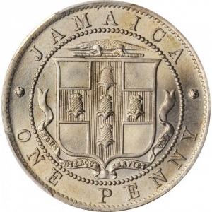 Реверс монеты Ямайка, 1 пенни, 1914-1928