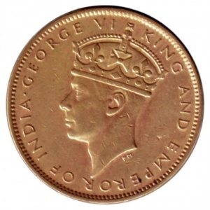 Аверс монеты Ямайка, 1 пенни, 1938-1947