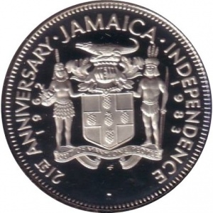 Аверс монеты Ямайка, 25 центов, 1983, 21 год Независимости