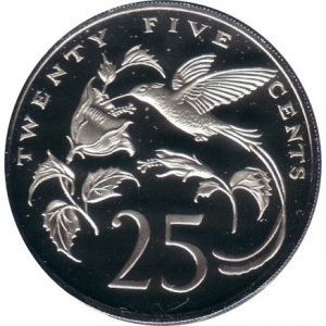 Реверс монеты Ямайка, 25 центов, 1983, 21 год Независимости