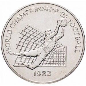 Реверс монеты Ямайка, 1 доллар, 1982, Чемпионат мира по футболу 1982
