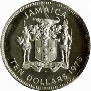 Аверс монеты Ямайка, 10 долларов, 1978, Ямайское единство