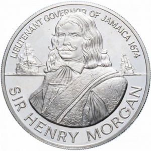 Реверс монеты Ямайка, 10 долларов, 1974, Сэр Генри Морган