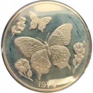 Реверс монеты Ямайка, 10 долларов, 1979, Бабочка