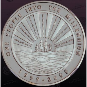 Реверс монеты Ямайка, 50 долларов, 2000, Миллениум