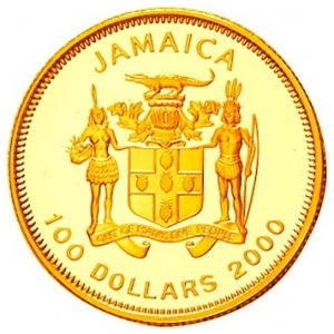 Аверс монеты Ямайка, 100 долларов, 2000, Миллениум