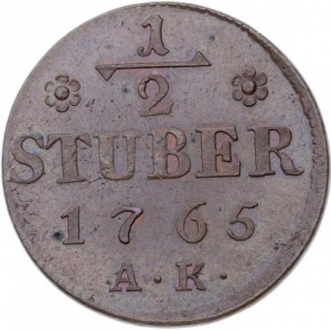 Реверс монеты Юлих-Берг, ½ штюбера, 1765-1794