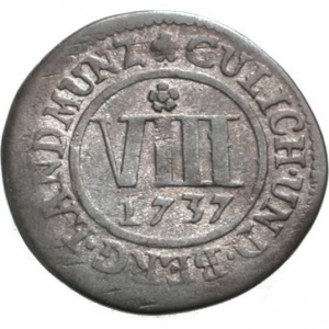 Реверс монеты Юлих-Берг, 8 геллеров, 1736-1737