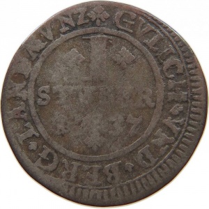Реверс монеты Юлих-Берг, 1 штюбер, 1736-1737