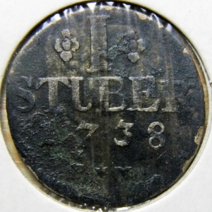 Реверс монеты Юлих-Берг, 1 штюбер, 1738