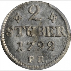 Реверс монеты Юлих-Берг, 2 штюбера, 1792-1794