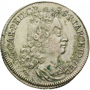 Аверс монеты Юлих-Берг, ⅙ талера, 1718