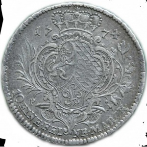 Реверс монеты Юлих-Берг, 1 талер, 1774