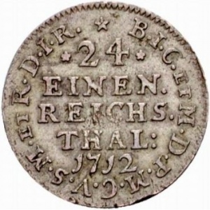 Реверс монеты Юлих-Берг, 1/24 талера, 1712-1713