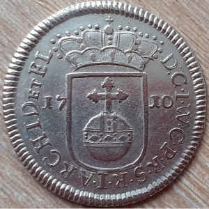 Аверс монеты Юлих-Берг, ¹⁄₁₂ талера, 1710-1713