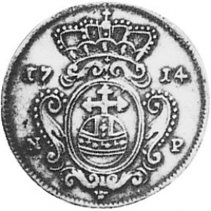 Аверс монеты Юлих-Берг, ¹⁄₁₂ талера, 1714