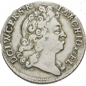 Аверс монеты Юлих-Берг, ⅙ талера, 1710