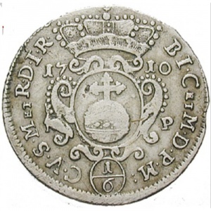 Реверс монеты Юлих-Берг, ⅙ талера, 1710