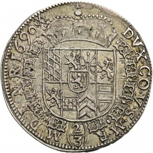 Реверс монеты Юлих-Берг, ⅔ талера, 1689-1691