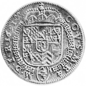 Реверс монеты Юлих-Берг, ⅔ талера, 1691