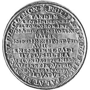 Реверс монеты Юлих-Берг, 1 талер, 1690, Смерть Филиппа Вильгельма