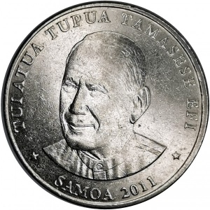 Аверс монеты Самоа, 50 сене, 2011-2015