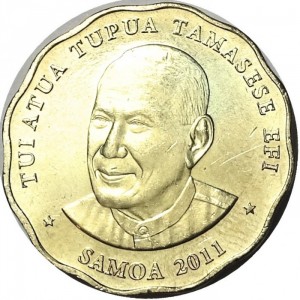 Аверс монеты Самоа, 2 тала, 2011-2015