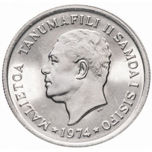 Аверс монеты Самоа, 5 сене, 1974-2000