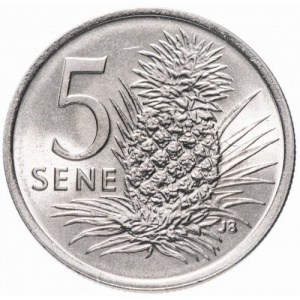 Реверс монеты Самоа, 5 сене, 1974-2000