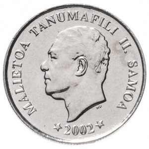 Аверс монеты Самоа, 5 сене, 2002-2010