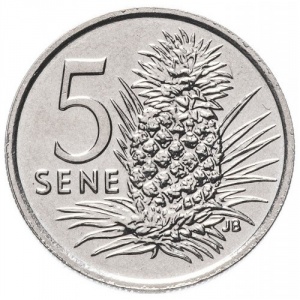 Реверс монеты Самоа, 5 сене, 2002-2010