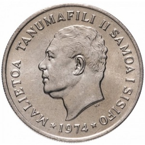Аверс монеты Самоа, 10 сене, 1974-2000