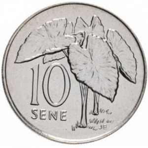 Реверс монеты Самоа, 10 сене, 2002-2010