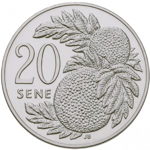 Реверс монеты Самоа, 20 сене, 1974-2000