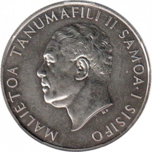 Аверс монеты Самоа, 50 сене, 1967