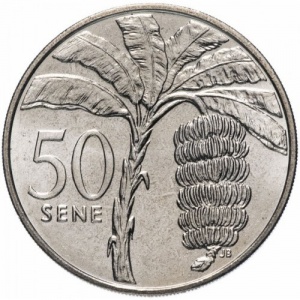 Реверс монеты Самоа, 50 сене, 1974-2000
