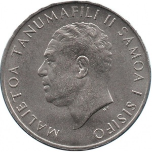 Аверс монеты Самоа, 1 тала, 1967