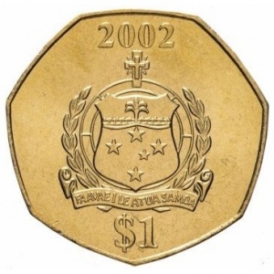 Реверс монеты Самоа, 1 тала, 2002-2006