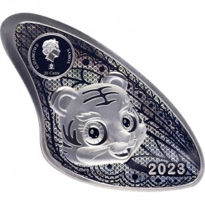 Аверс монеты Самоа, 20 центов, 2023, Китайский гороскоп - год тигра