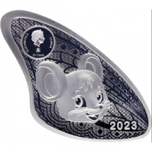 Аверс монеты Самоа, 20 центов, 2023, Китайский гороскоп - год крысы