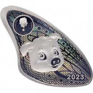 Аверс монеты Самоа, 20 центов, 2023, Китайский гороскоп - год свиньи
